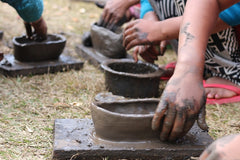 black clay pottery hand molded - Muezart Meghalaya