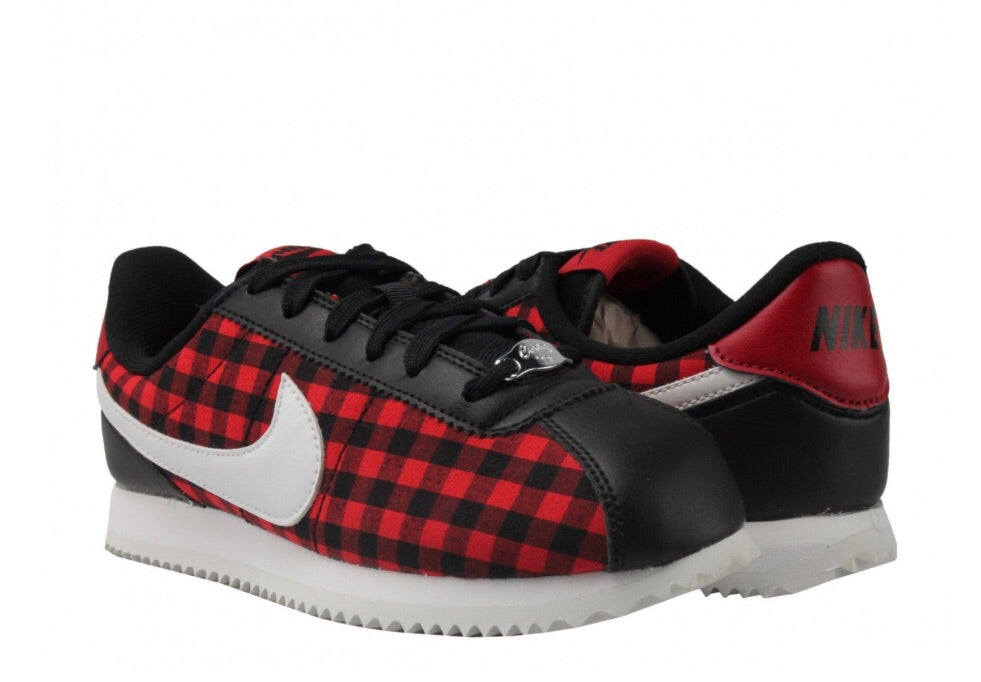 red and black plaid nike cortez