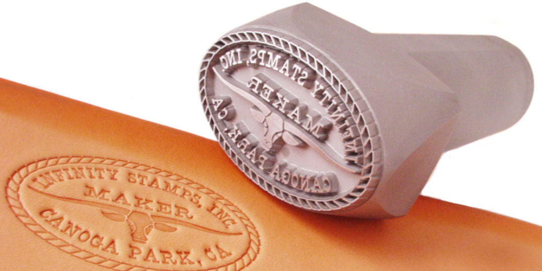 Custom handheld metal stamps for leather and wood