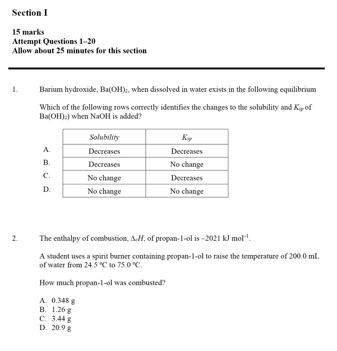 Hsc Chemistry All Module Practice Exam A Science Ready 9920