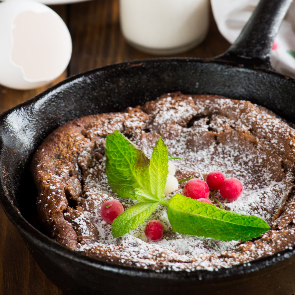 Air Fryer Double Chocolate Chunk Brownie Skillet