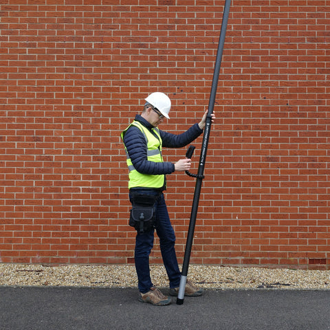 Vantage Point Products Wireless Roof Camera Pole system for roof and solar survey and inspection being shown using Live View on a Smartphone