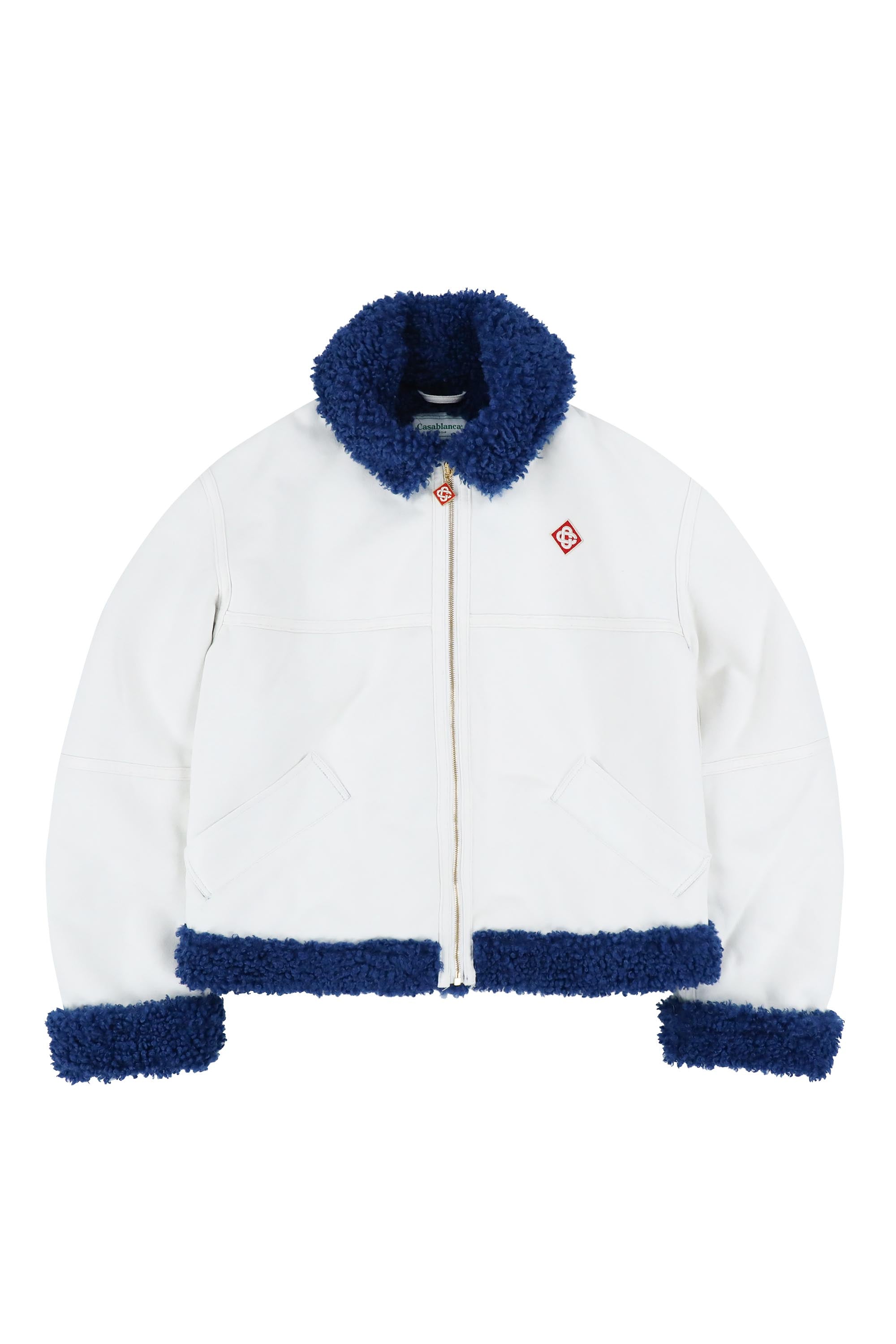 Casablanca カサブランカ FW22 FAUX FUR AVIATOR JACKET / WHT BLUE