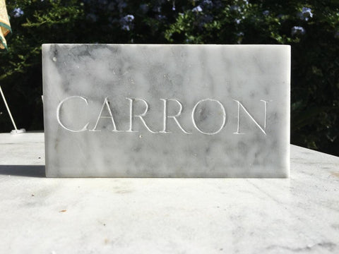 marble stone engrave with chisel CARRON