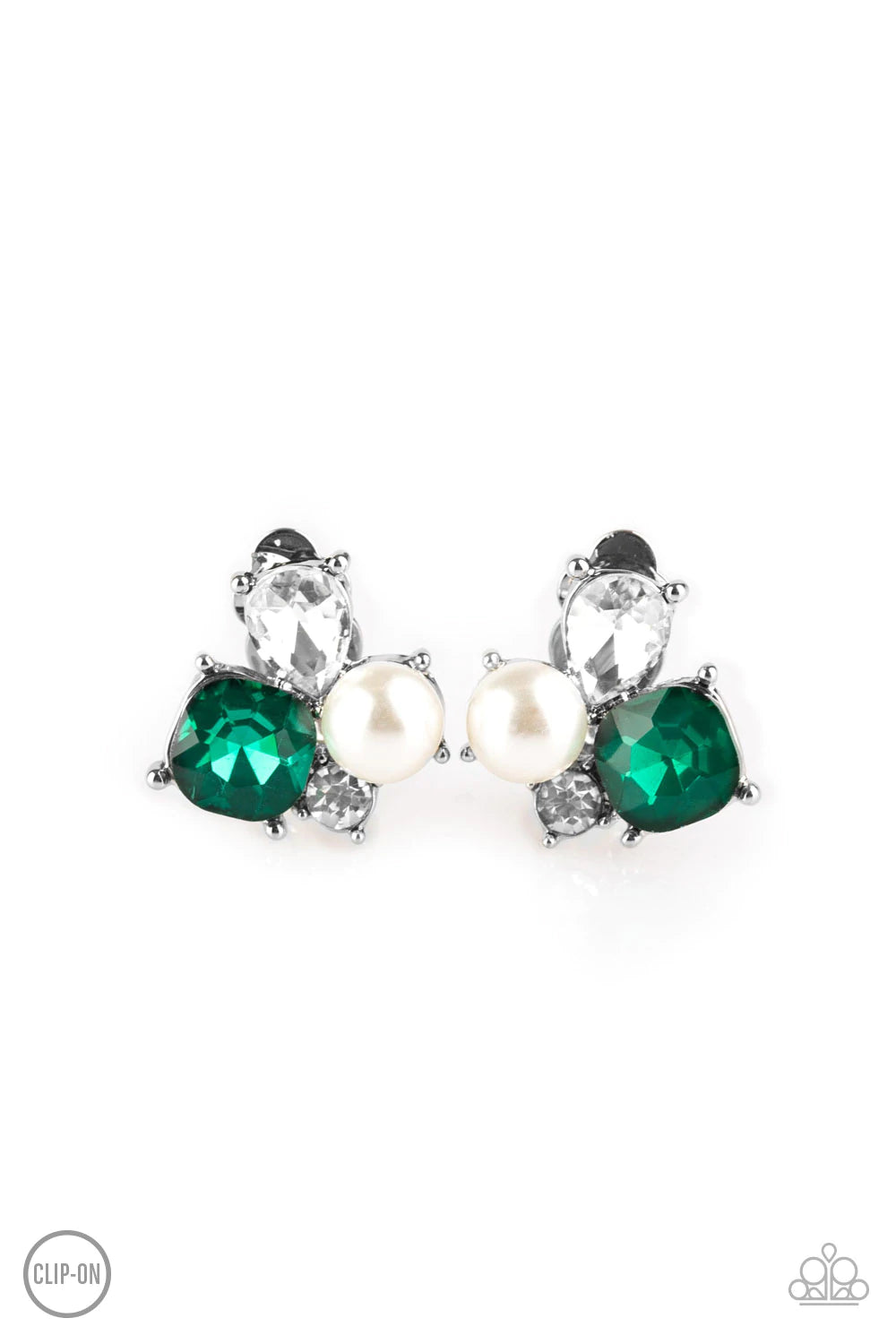 Highly High-Class - Green Clip On Earrings