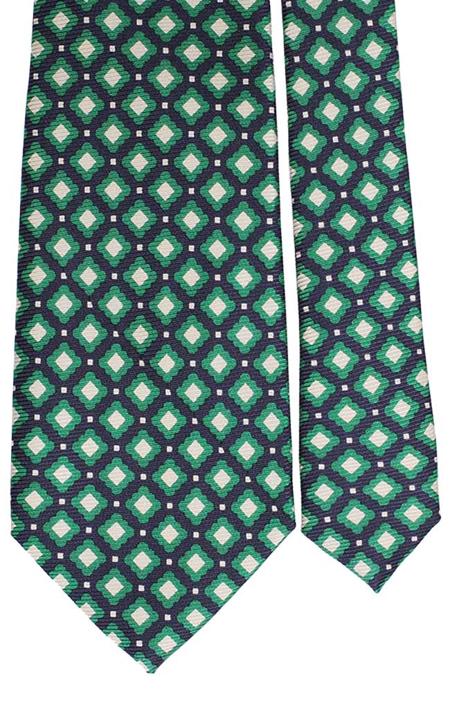 MONETTI Cravatta verde-blu 100% seta nella scatola regalo 