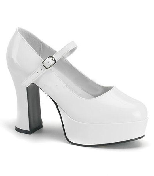 white shoes chunky heel