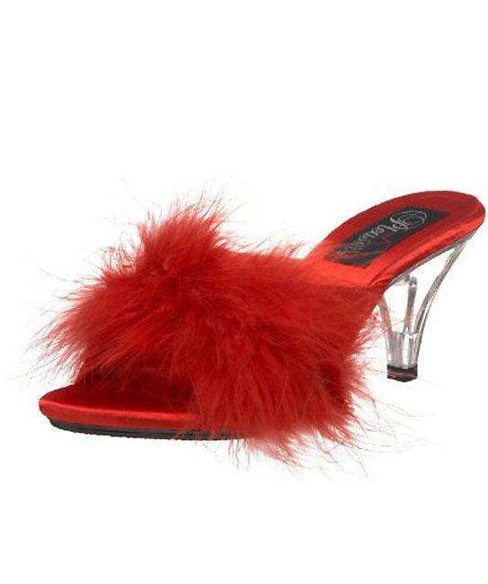 fuzzy slippers with heels