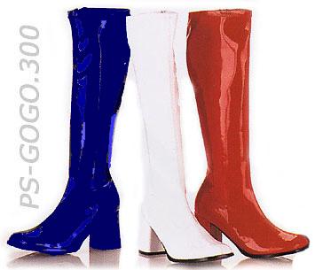 Red, White or Blue GoGo Knee High Boots 