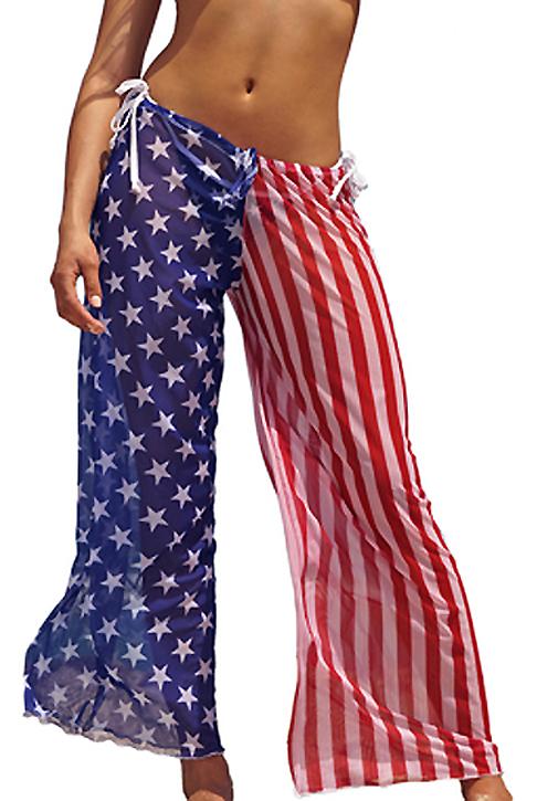 American Flag Sheer Beach Pants Fantasiawear 