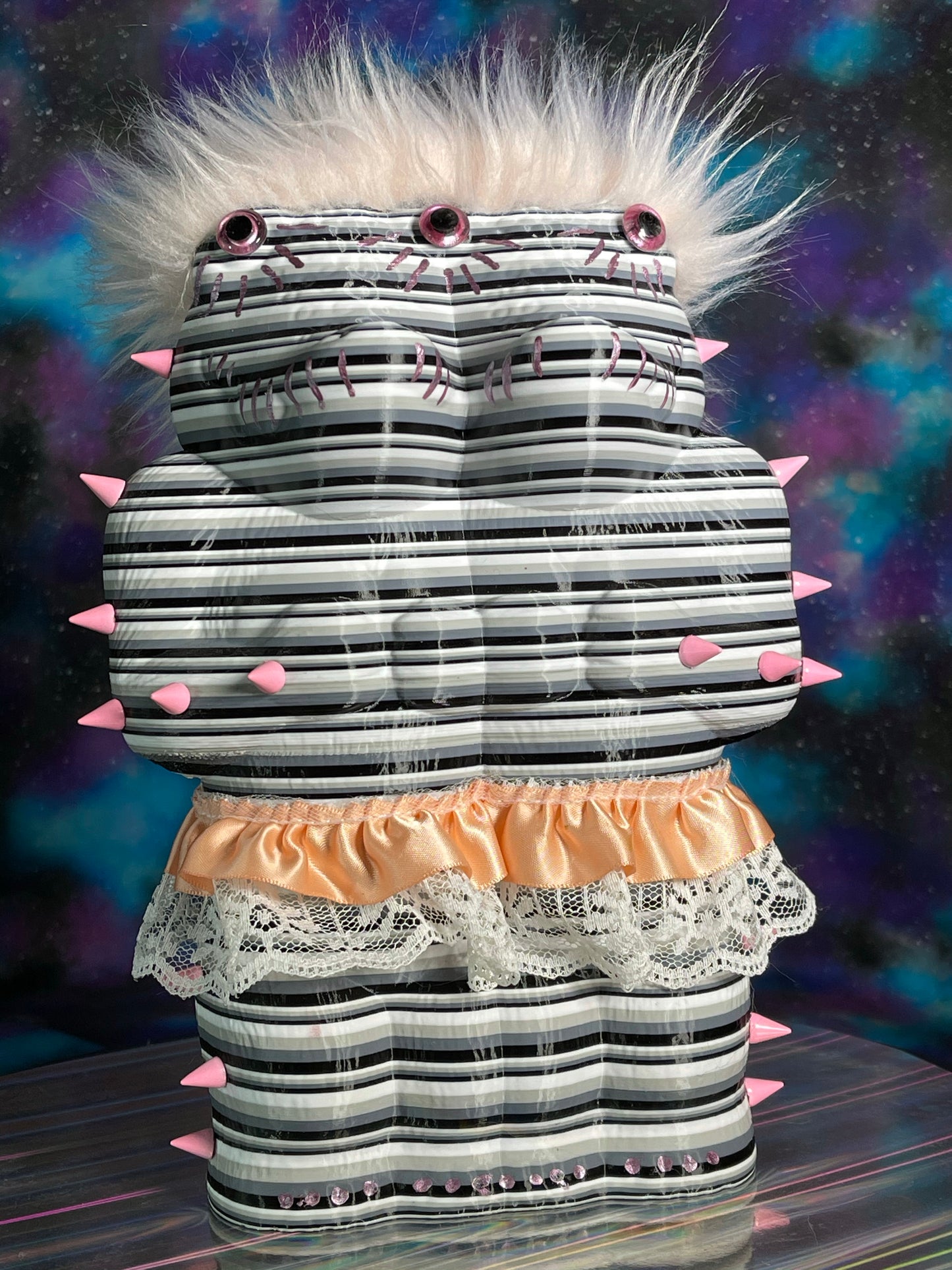 Crocodile Ape Cult: Very Handsome Frilly Doll, black/white/pink