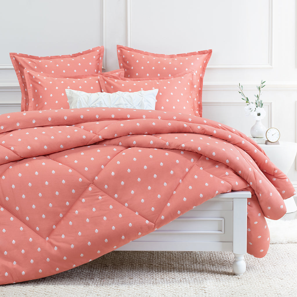 Bedroom inspiration and bedding decor | Flora Coral Comforter Duvet Cover | Crane and Canopy