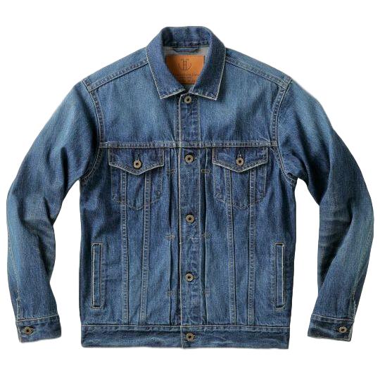 blue distressed denim jacket