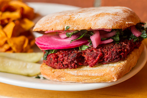 Beet burger at 61 Local