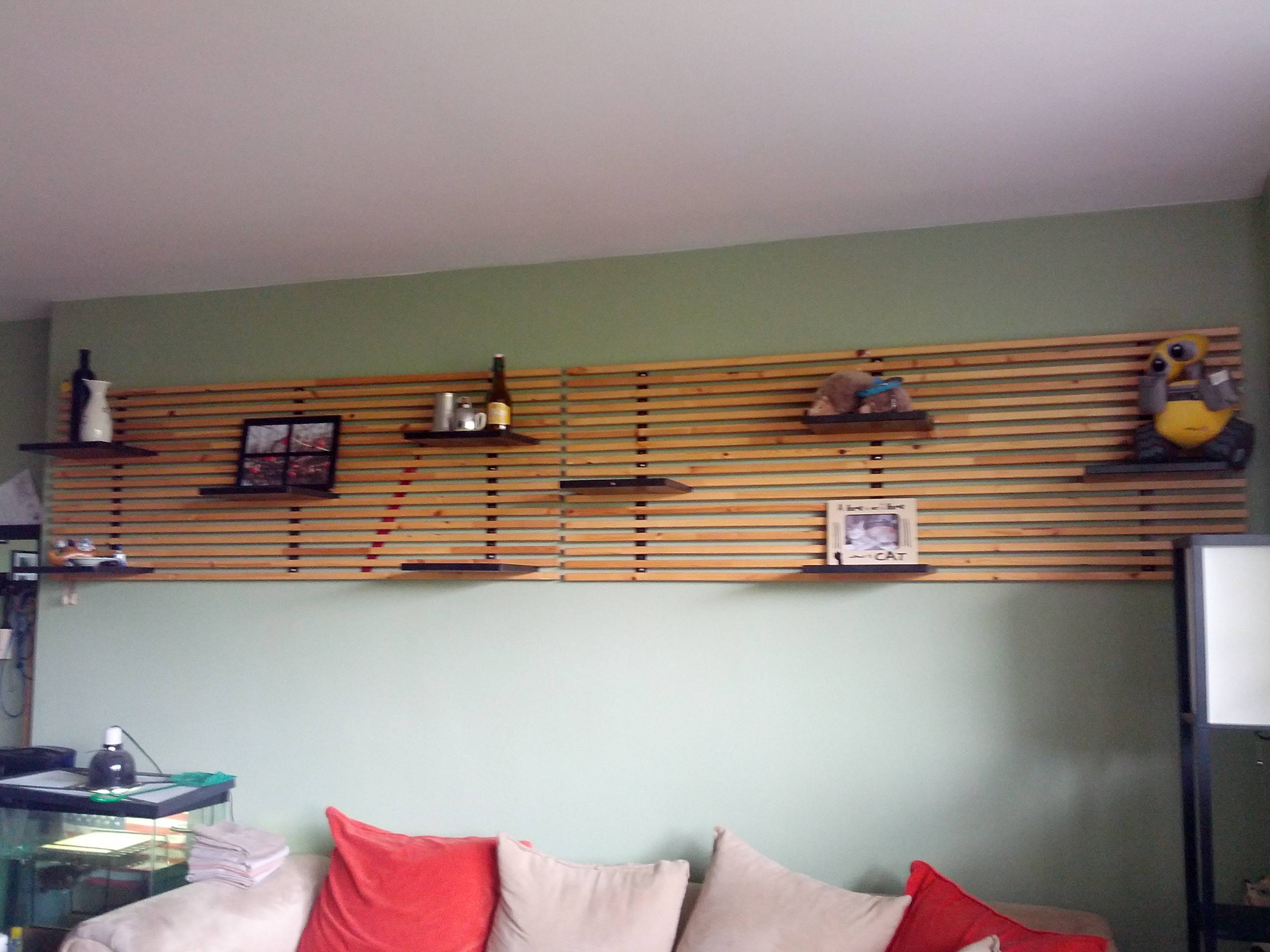 IKEA Mandel Headboard Turned Into Feature Wall Shelf | PANYL self ...