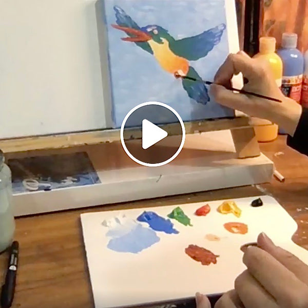 Watch Free Kingfisher painting tutorial with Heart for Art