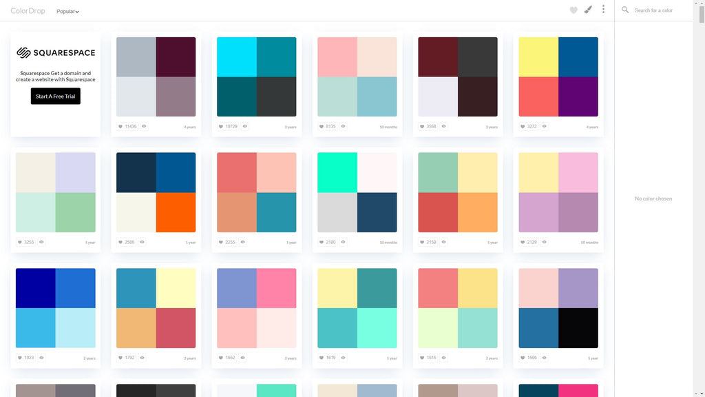 color drop free color palette