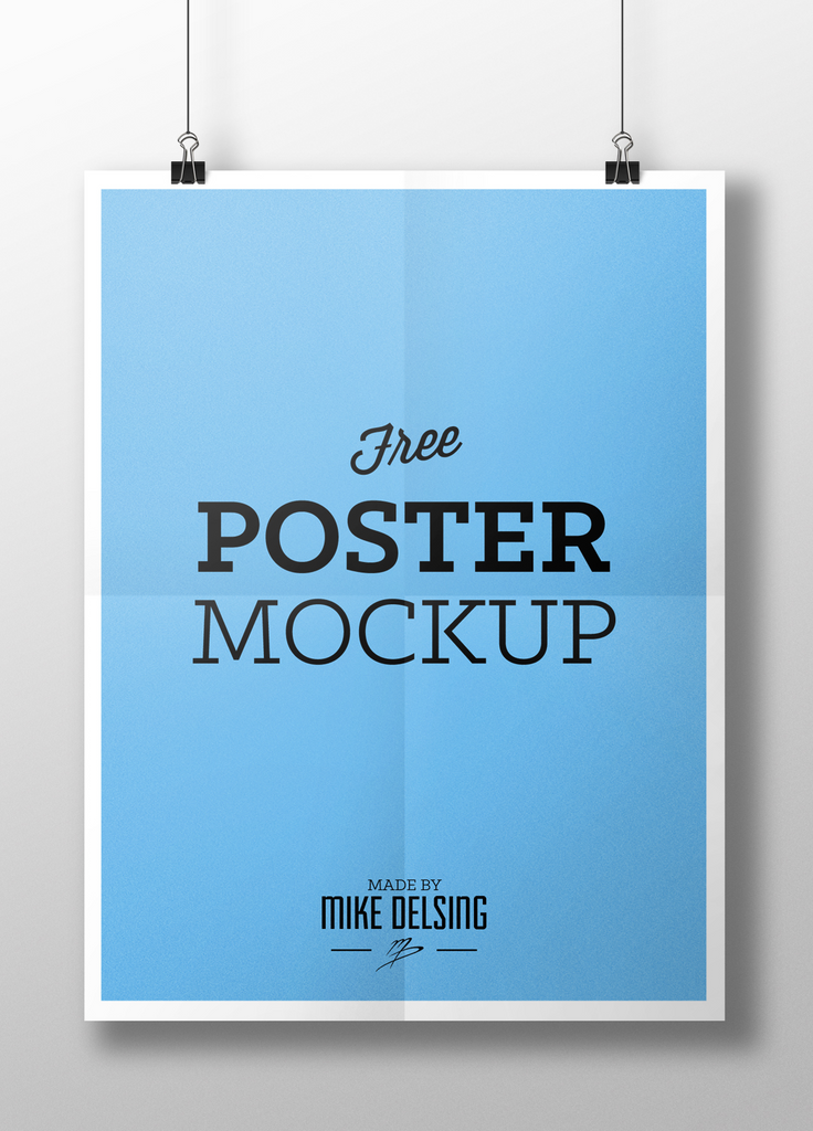 hanging poster mockup free 