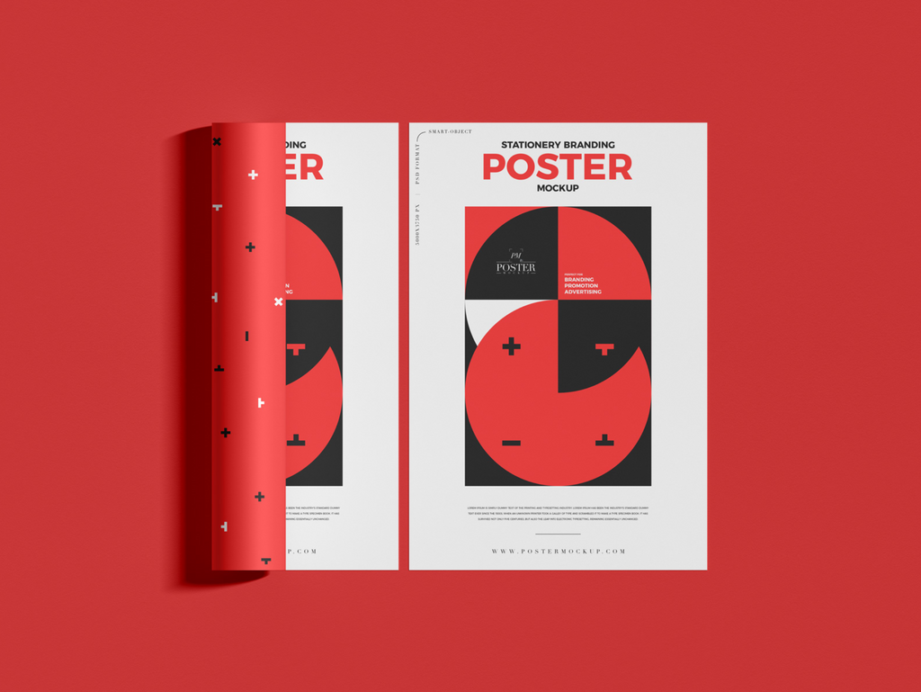 red poster mockup 