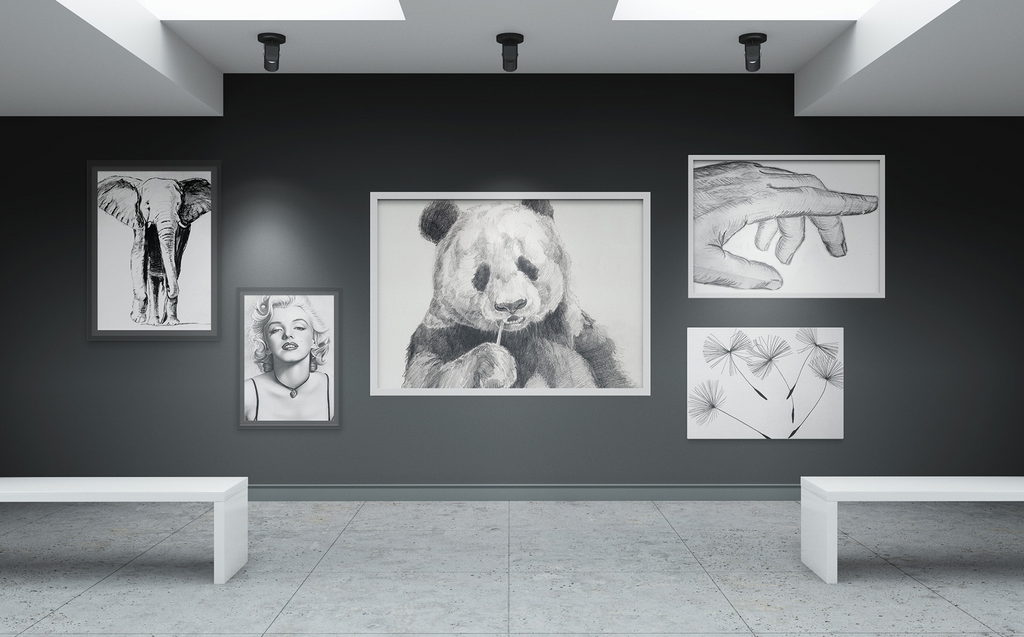 art gallery mockup 