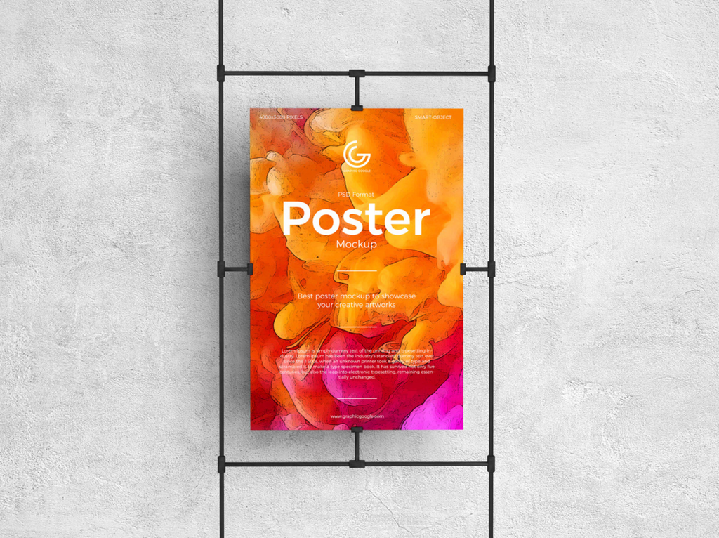 Sandwiched Clasps Poster Mockup Free