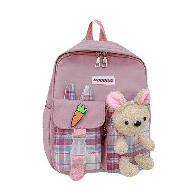 lhzstore Cartoon Bear Children School Backpack Canvas Children Backpacks  Kindergarten Bag Animal Kids School Bags for Girls Boy SchoolBag