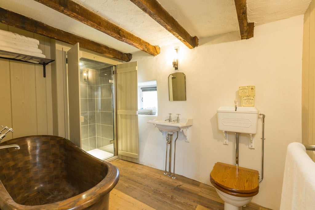 the bathroom in downie's cottage