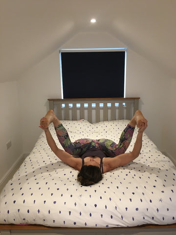 Happy Baby Yoga Pose | Ellie Murray Yoga | Cornish Bed Company 