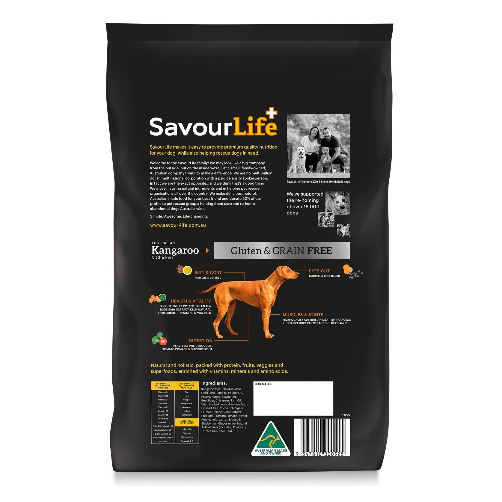 Savourlife Grain Free Australian Kangaroo & Chicken Dry Dog Food