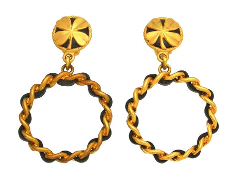 Chanel Hoop Earrings | Vintage Chanel earrings hoop | Vintage Five