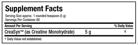 Valeur nutritive - Créatine monohydrate - Allmax