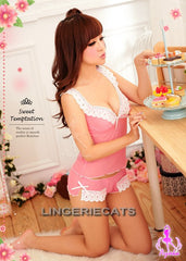 Sweet Pink Message 2 Pcs Cami Lingerie, Asian Lingerie,  Lingeriecats, Asian Lingerie, Cami Lingerie