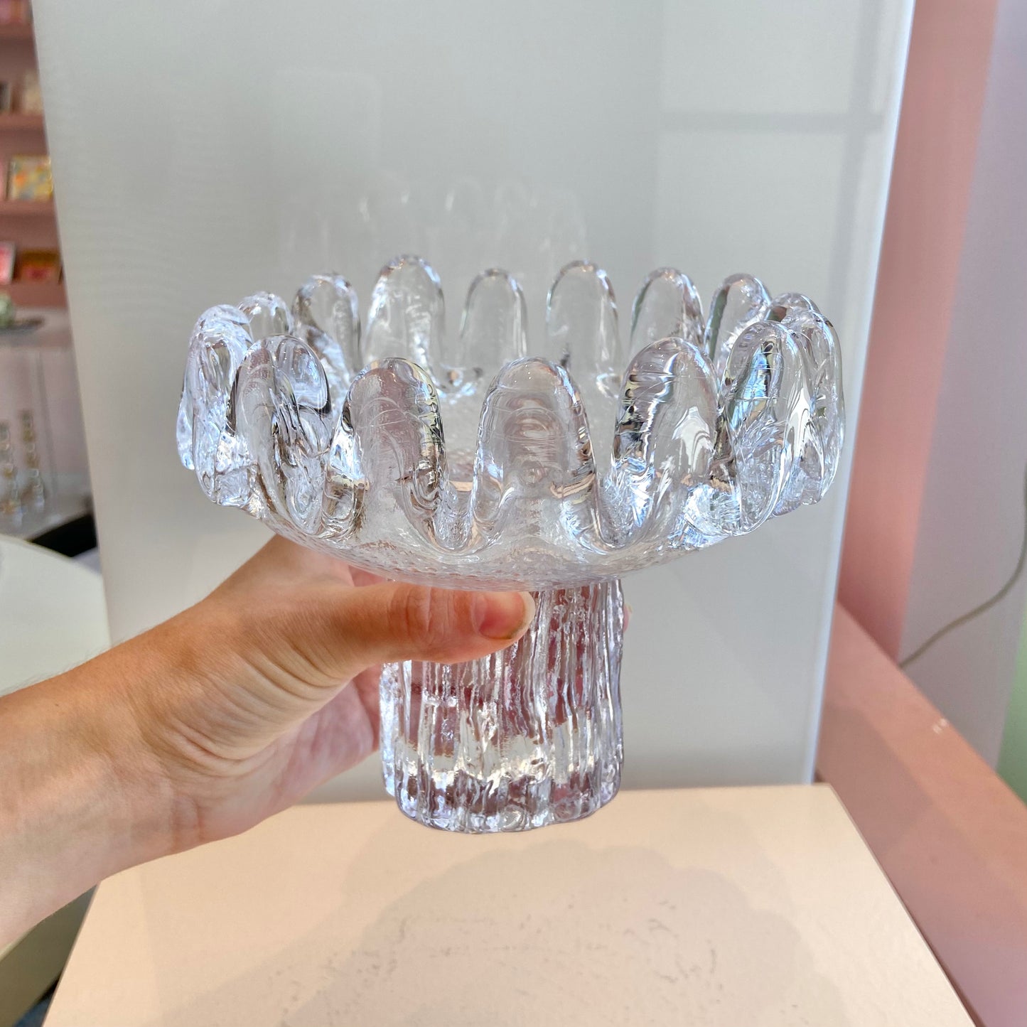 Vintage Kosta Boda Glass Sunflower Candle Holder/ Catchall