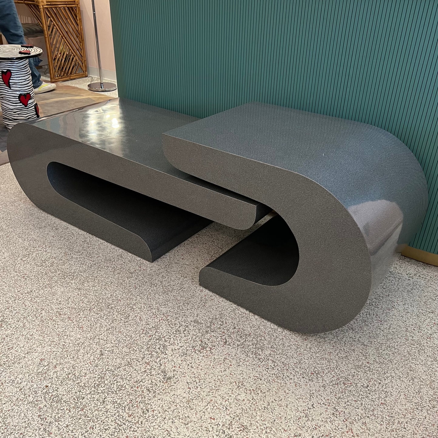 Vintage Karl Springer Style Swoosh Coffee Table