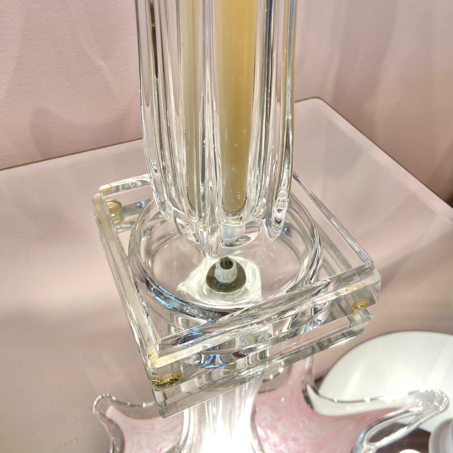 Vintage Pink Murano Glass Lamp