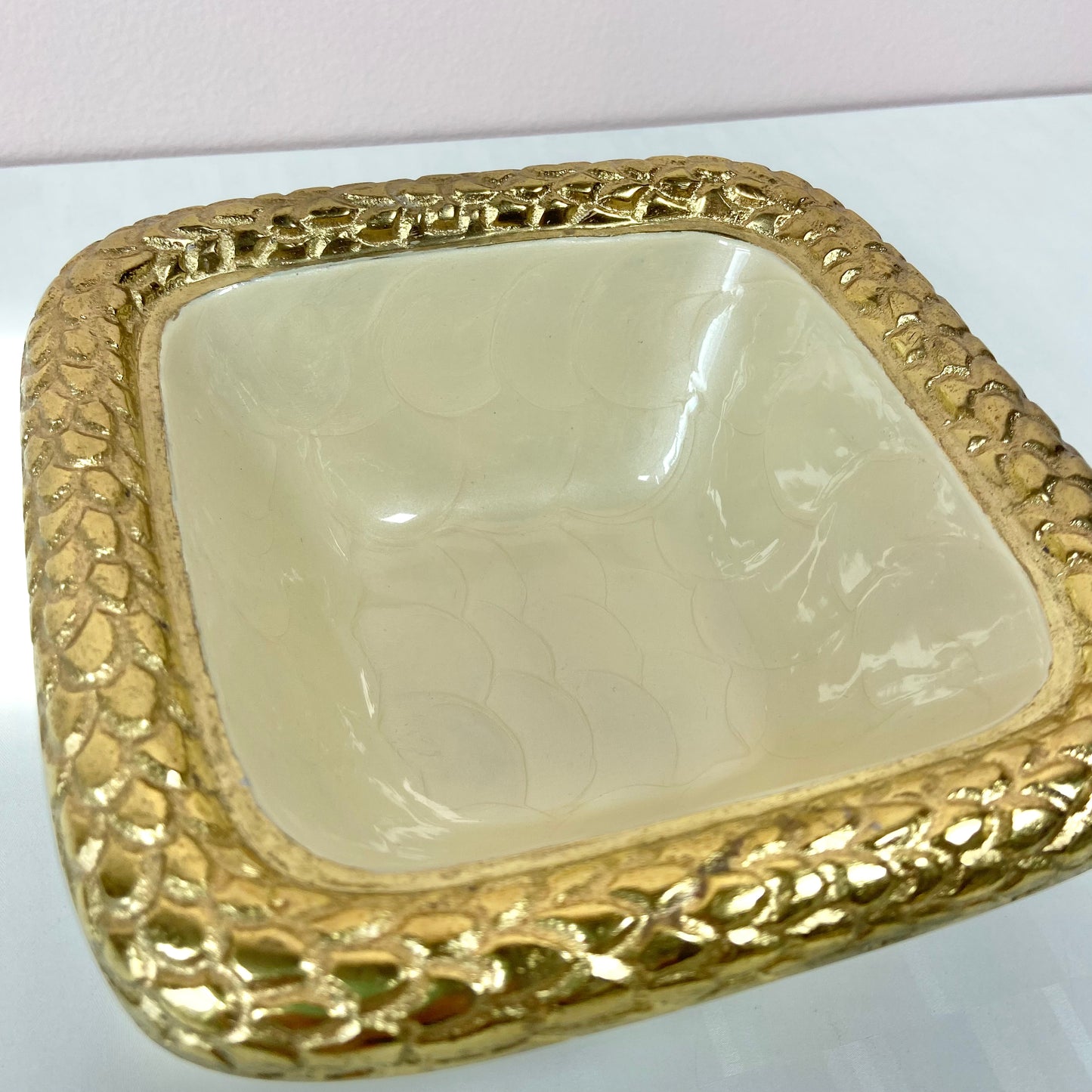Vintage Florentine Snow Gold Dish by Julia Knight