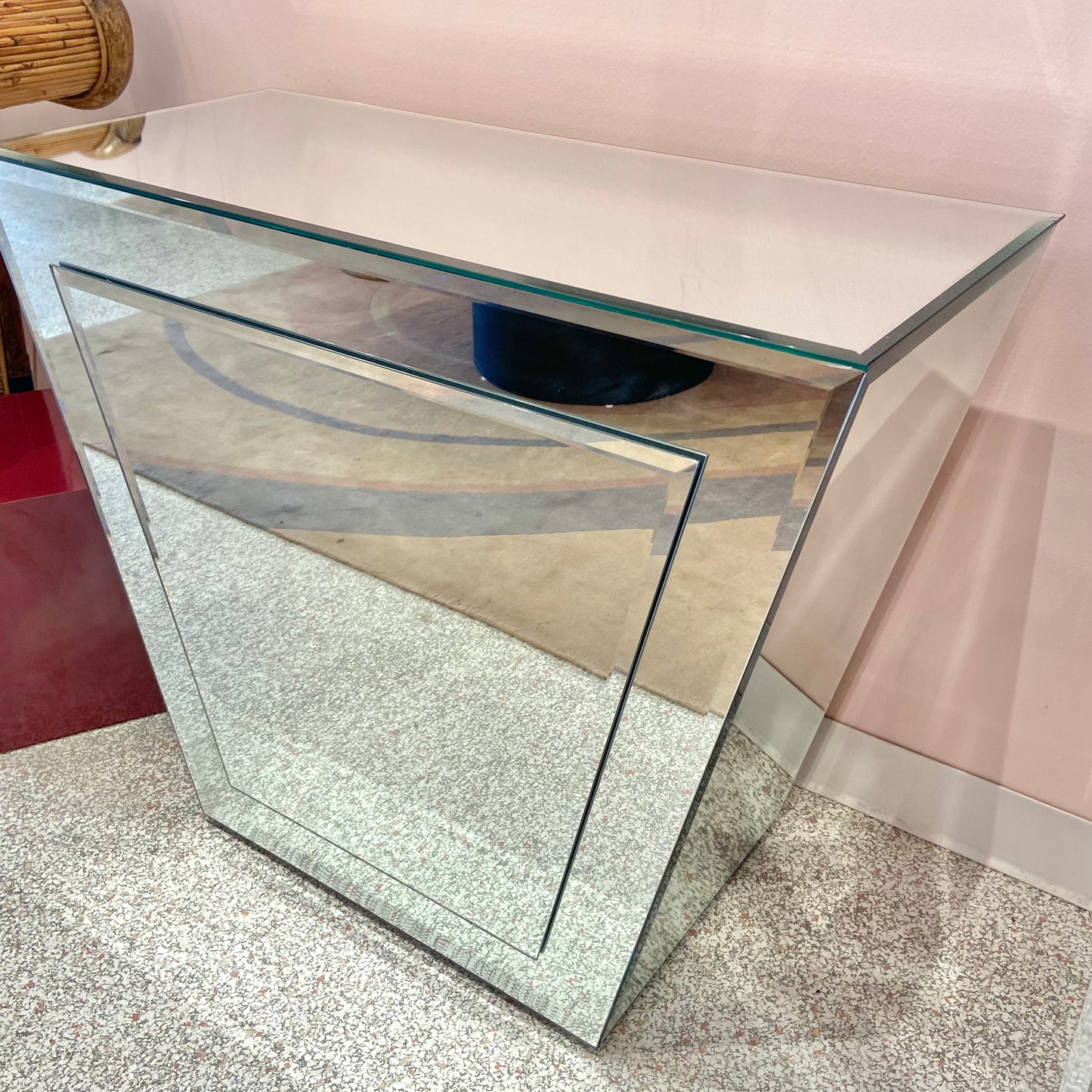 Vintage Mirrored Console Table
