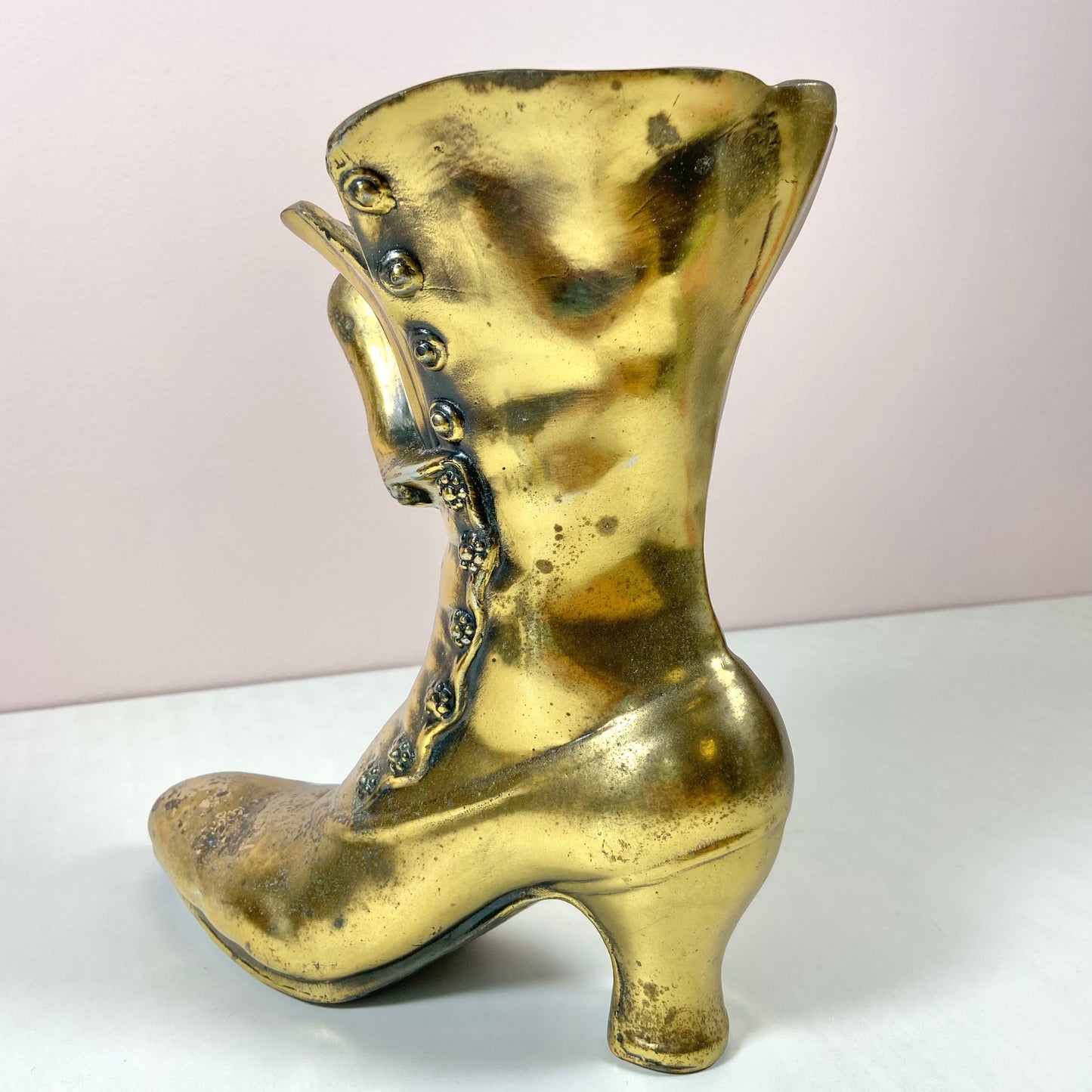 Vintage Brass Plated Victorian Boot