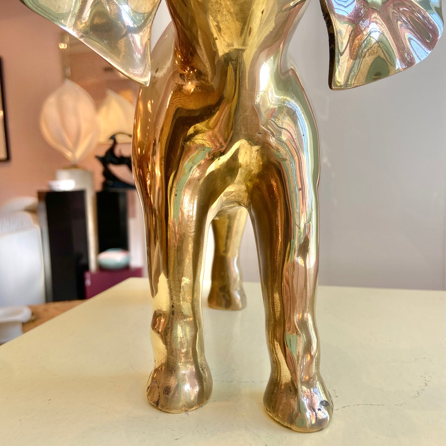 Extra Large Vintage Brass Elephant
