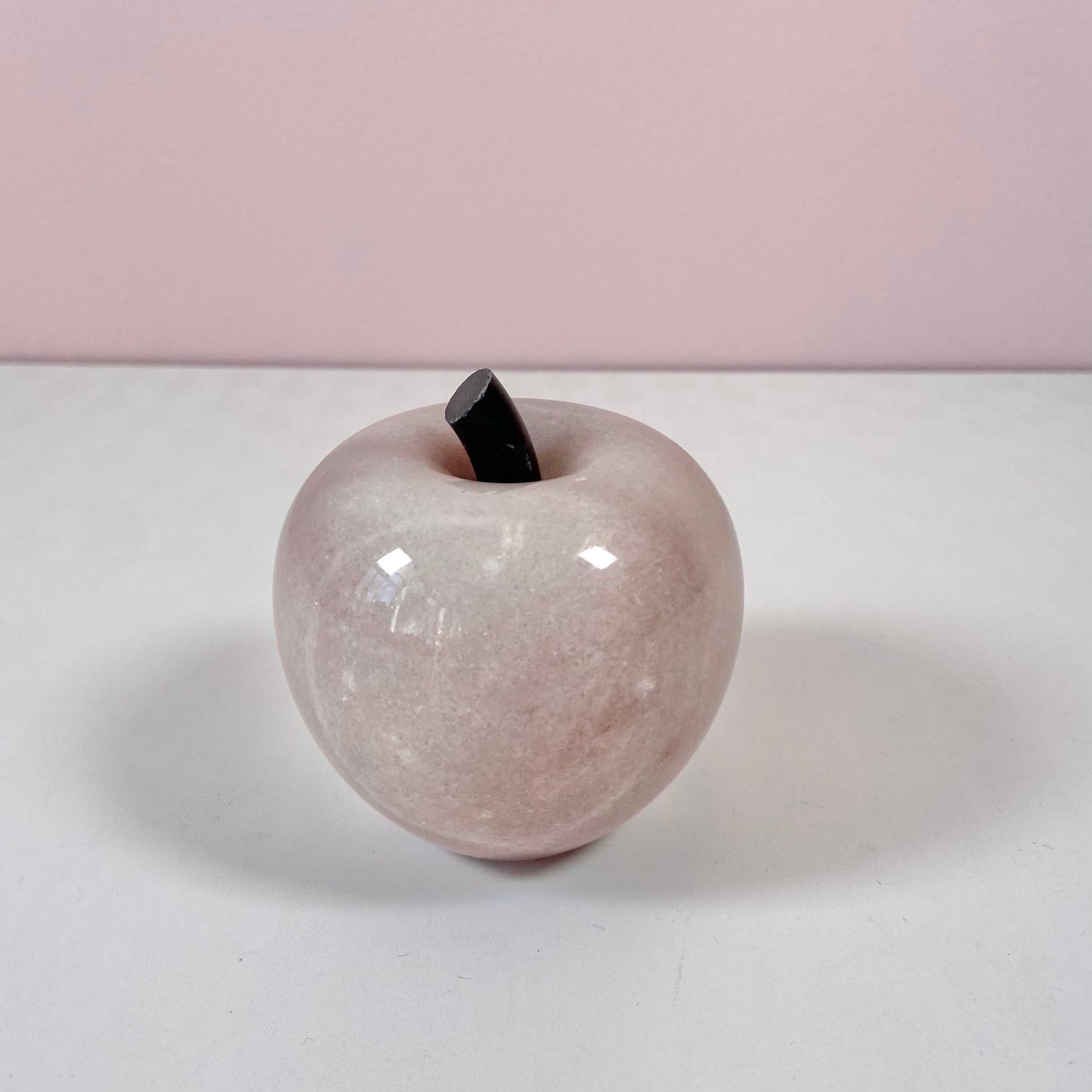 Vintage Pale Pink Marble Apple Paperweight