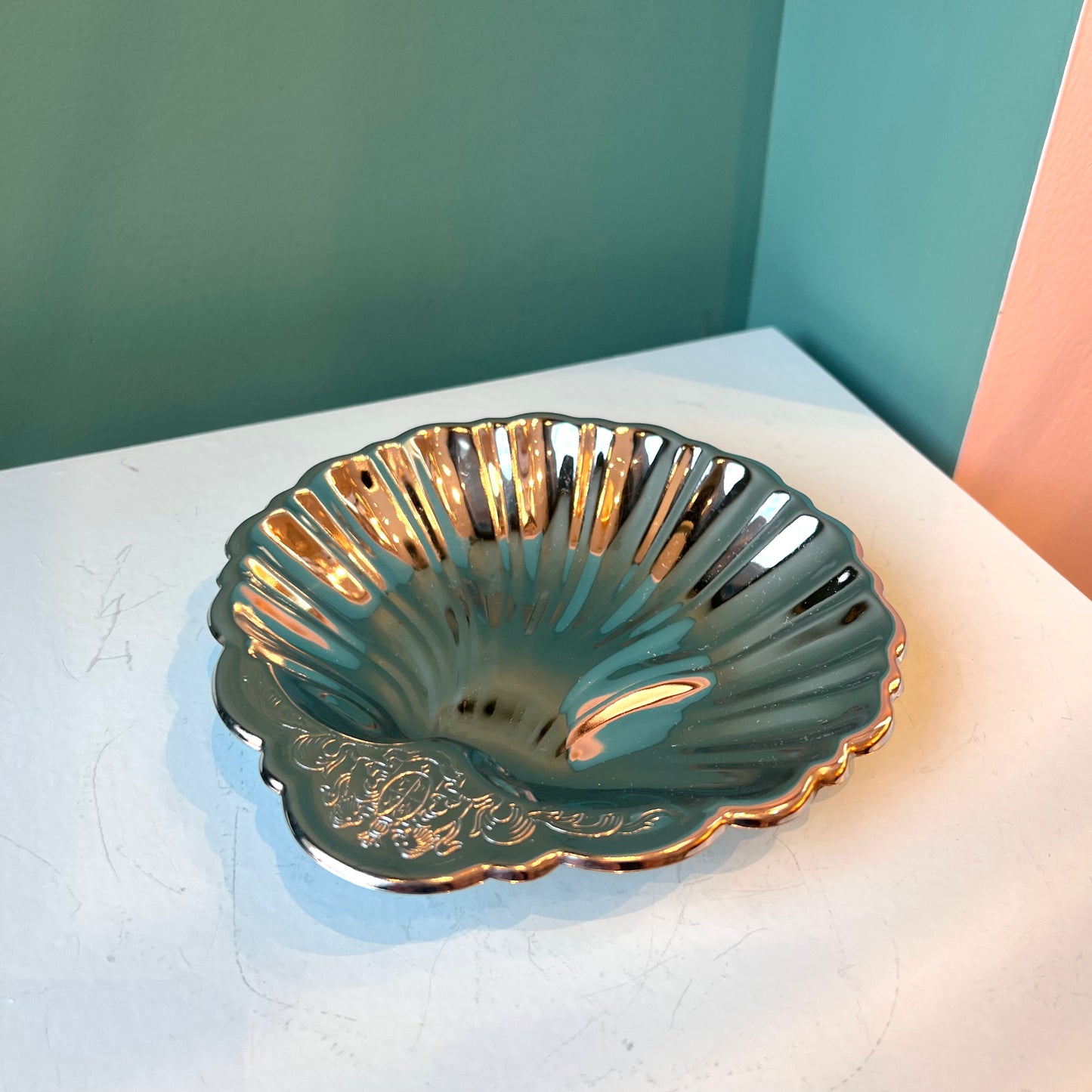 Small Vintage Silver Shell Dish