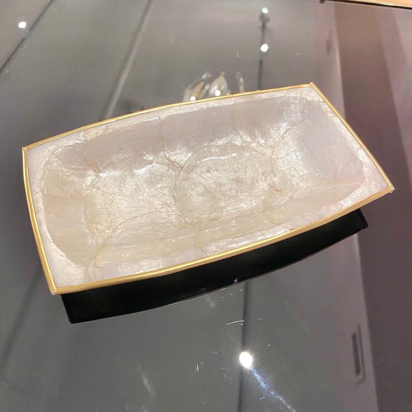 Vintage Capiz Shell Catchall Dish