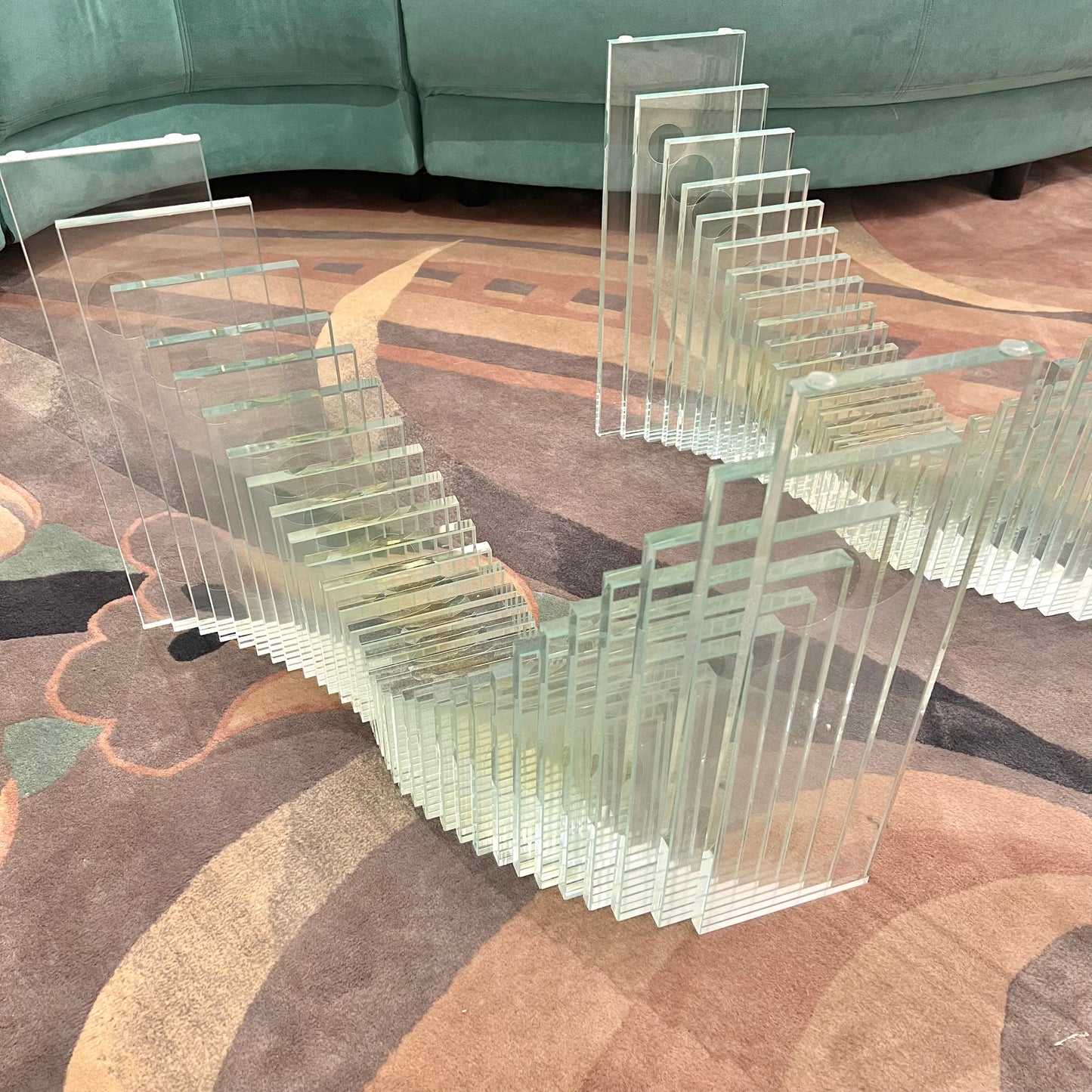 Vintage Glass Stepped Coffee Table