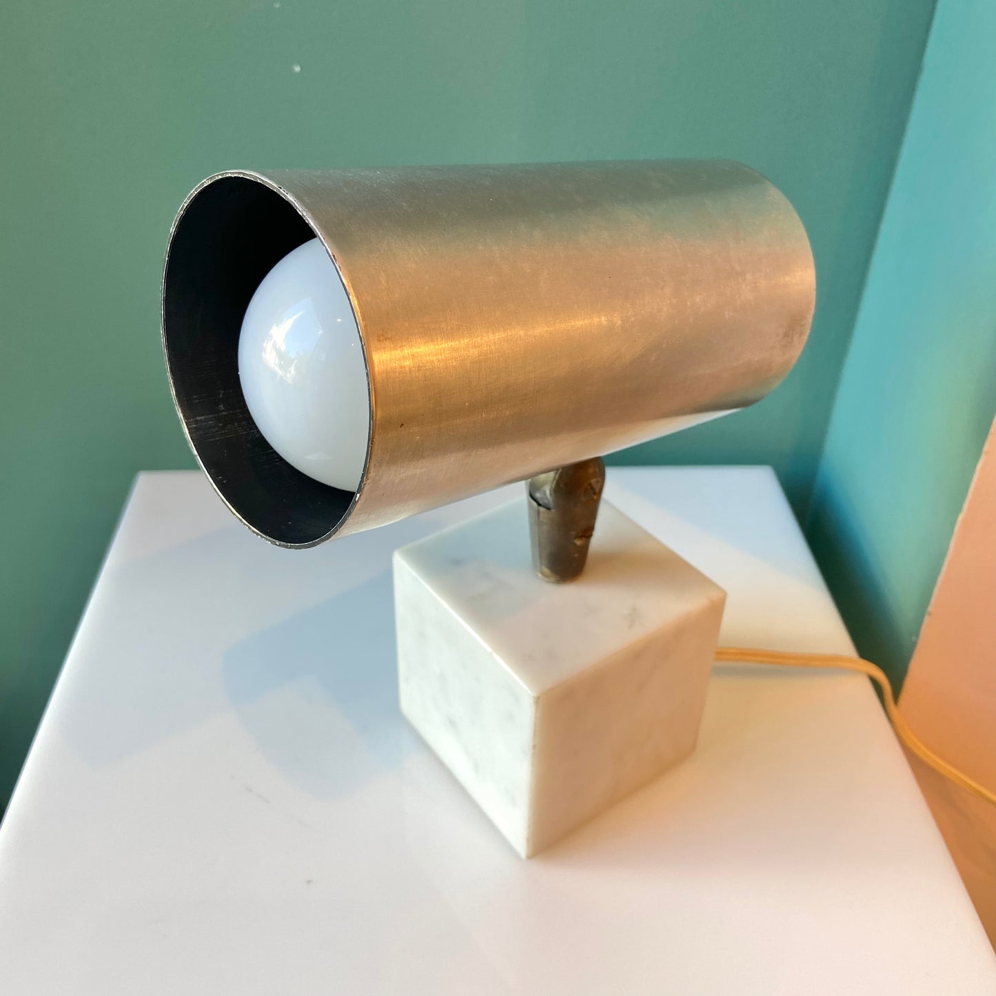 Vintage Neal Small for Koch and Lowy Marble and Aluminum Lamp