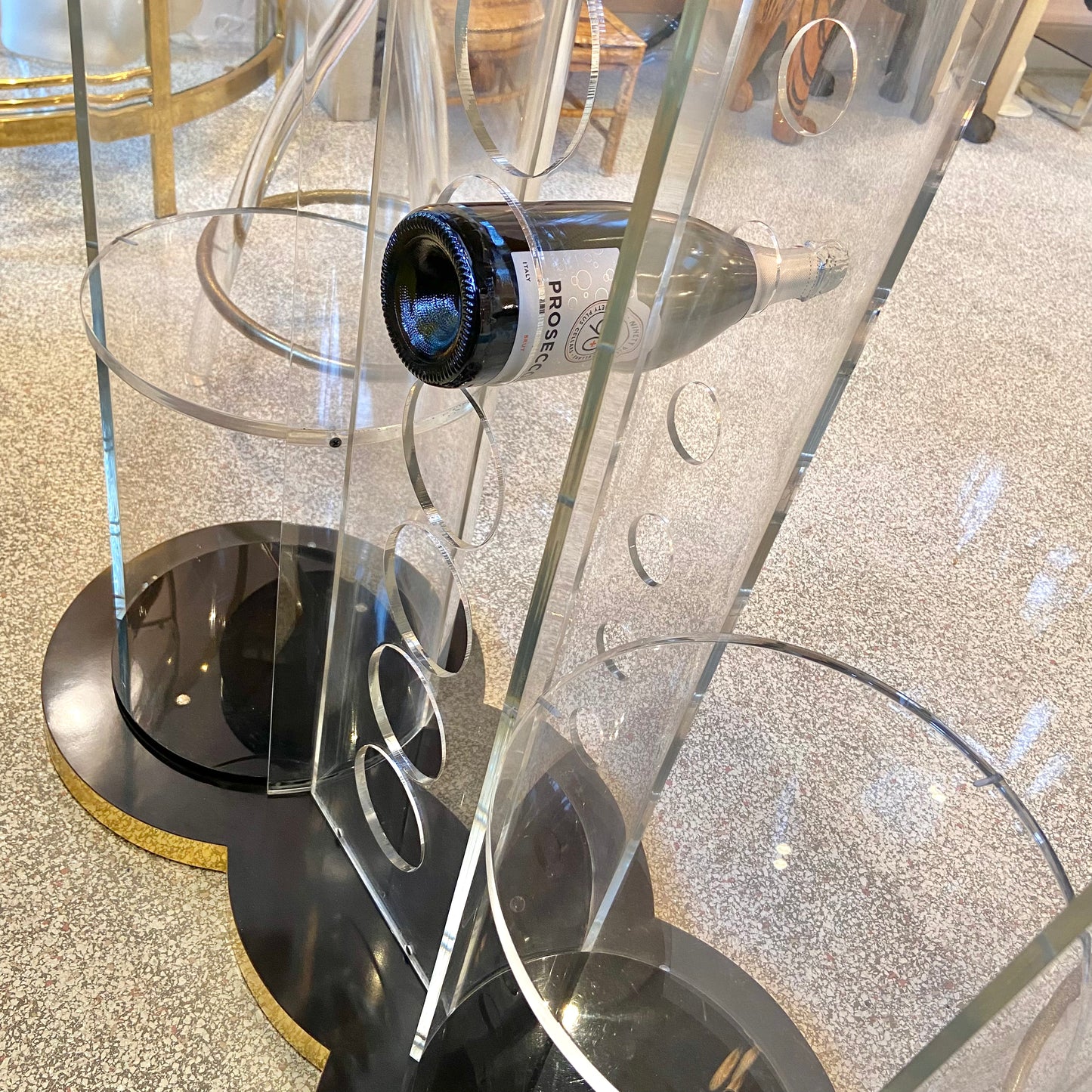1980’s Column Lucite Bar and Stools by Hill Manufacturing