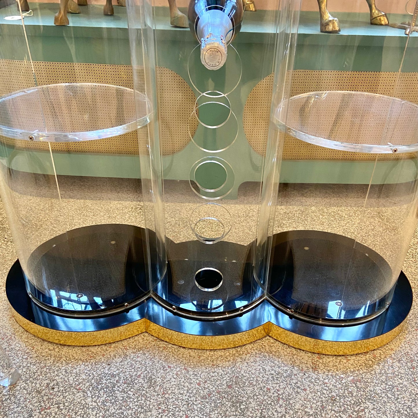 1980’s Column Lucite Bar and Stools by Hill Manufacturing