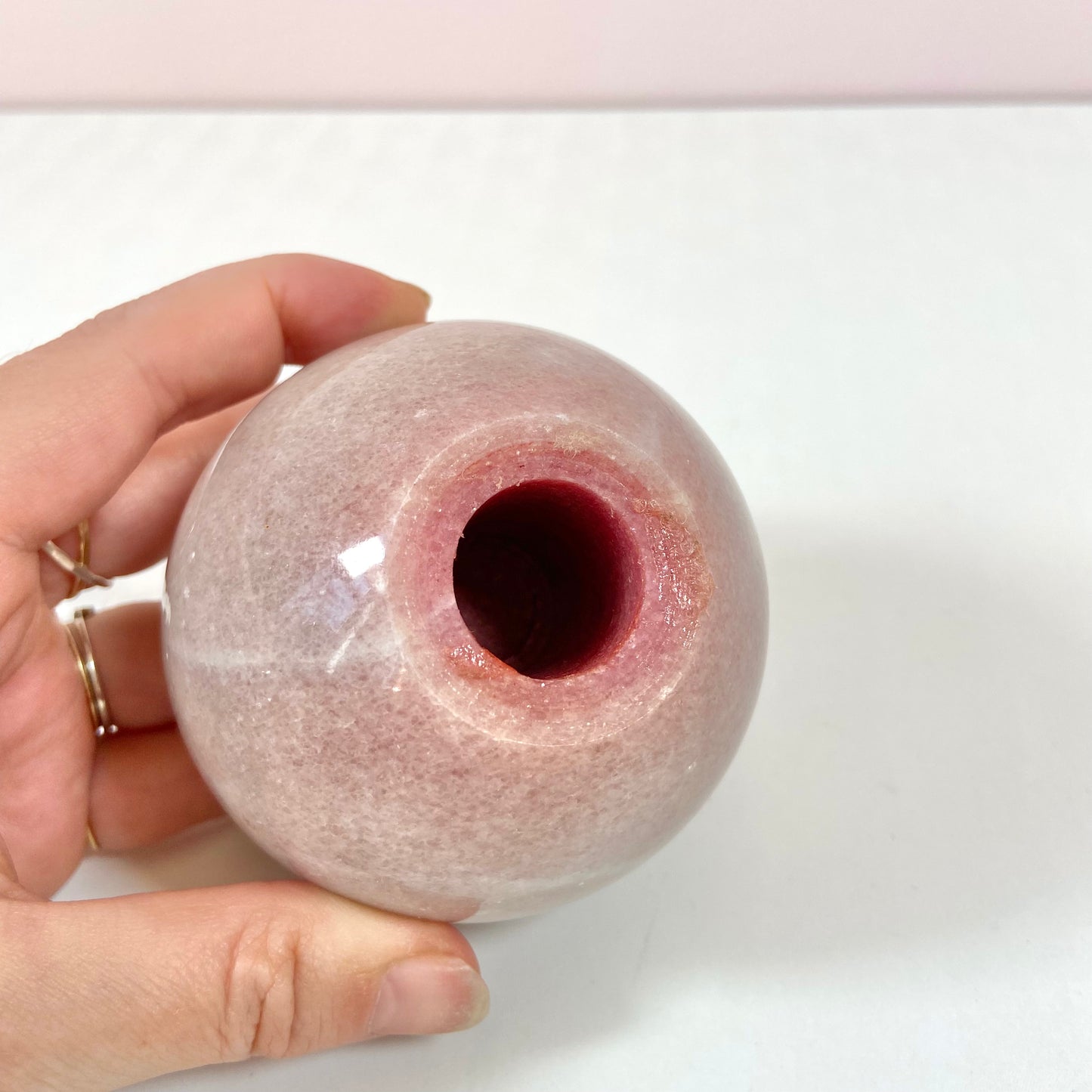 Vintage Pale Pink Marble Apple Paperweight