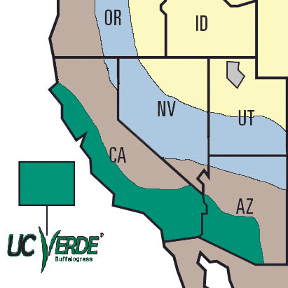UC Verde Buffalo Grass growing climate map California and Arizona
