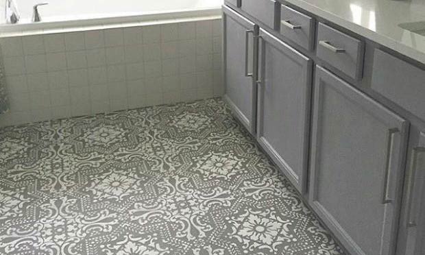 Paint Vinyl Linoleum With Floor Stencils 8 Diy Decor