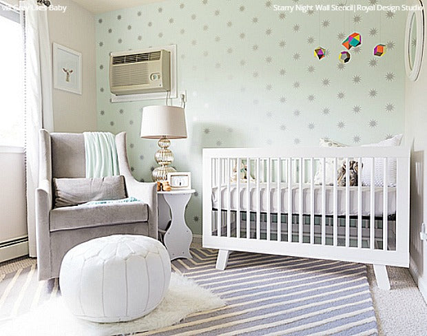 Fresh Start with DIY Decor Projects: 22 Nursery Makeovers with Wall Stencils - Royal Design Studio